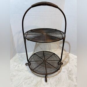 BOHO/Farmhouse multi use  solid metal tiered tray